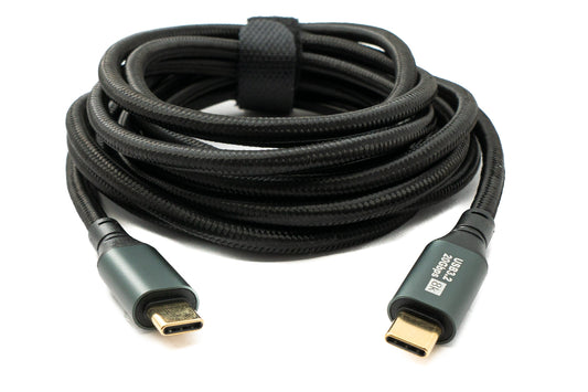 SYSTEM-S USB 3.2 Gen 2 8K 3 m Cable Type C Male to Male Braided 20 Gbps 100 W Compatible for iPhone 15