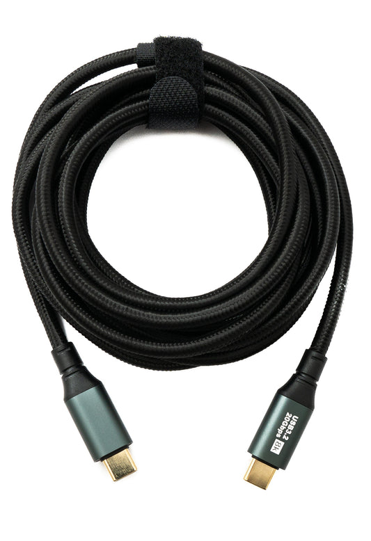 SYSTEM-S USB 3.2 Gen 2 8K 3 m Cable Type C Male to Male Braided 20 Gbps 100 W Compatible for iPhone 15