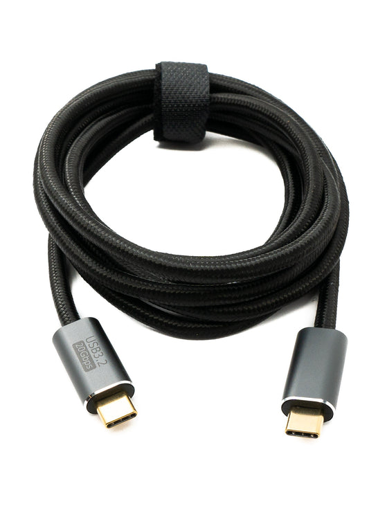 SYSTEM-S USB 3.2 Gen 2 2 m Kabel Typ C Stecker zu Stecker geflochten 20 Gbit/s 100 W
