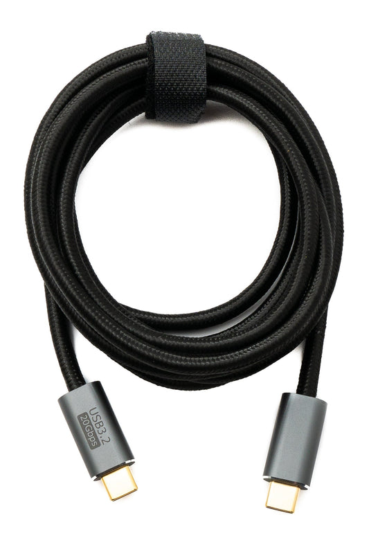 SYSTEM-S USB 3.2 Gen 2 2 m Kabel Typ C Stecker zu Stecker geflochten 20 Gbit/s 100 W