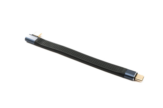 SYSTEM-S USB4 USB 10 cm cable type C male to male angled flat 40 Gbit/s 240 W USB 4.0 cable