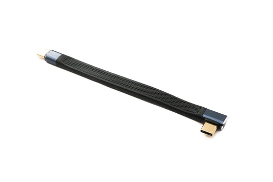 SYSTEM-S USB4 USB 10 cm cable type C male to male angled flat 40 Gbit/s 240 W USB 4.0 cable