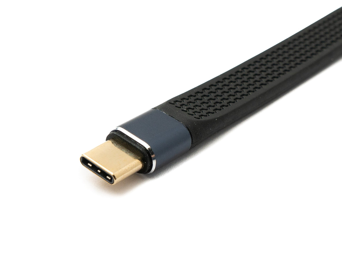 SYSTEM-S USB4 USB 10 cm cable type C male to male angled flat 40 Gbit/s 240 W USB 4.0 cable