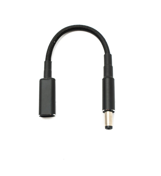 SYSTEM-S DC 20V Kabel 15 cm 5,5 x 2,1 Stecker zu USB 3.1 Typ C Buchse geflochten