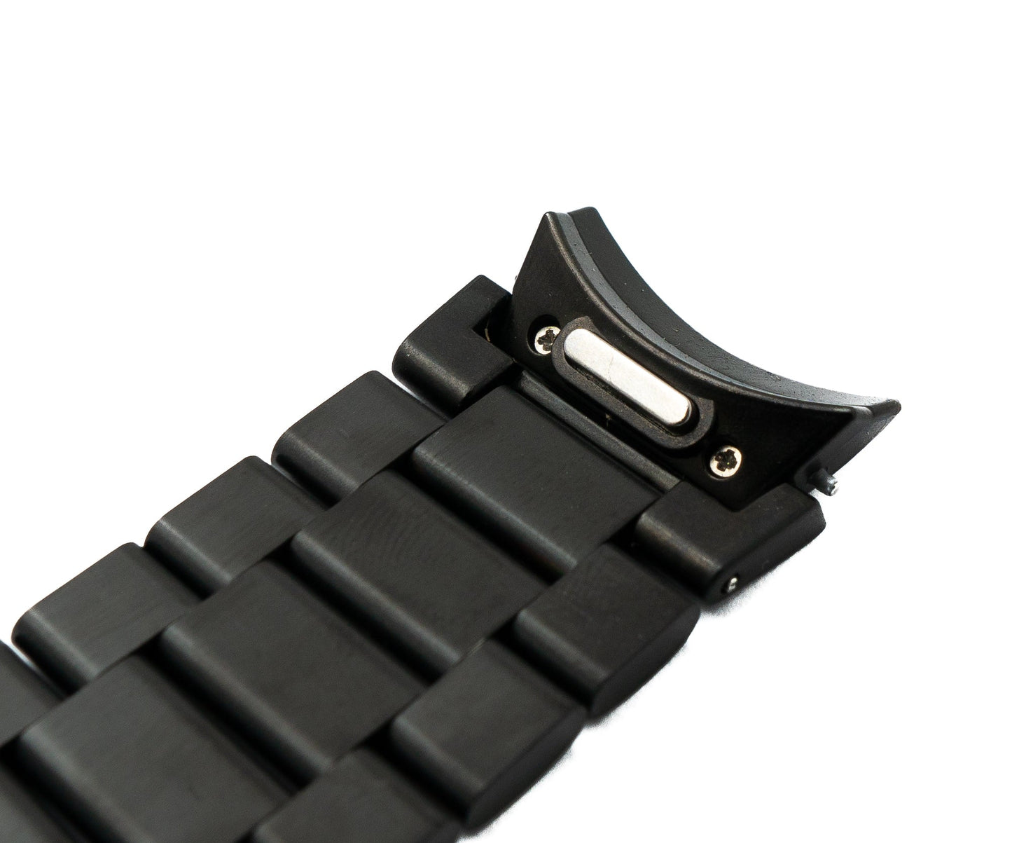 SYSTEM-S Armband 22 mm aus Aluminium mit Faltschließe für Galaxy Watch 6 Classic Schwarz