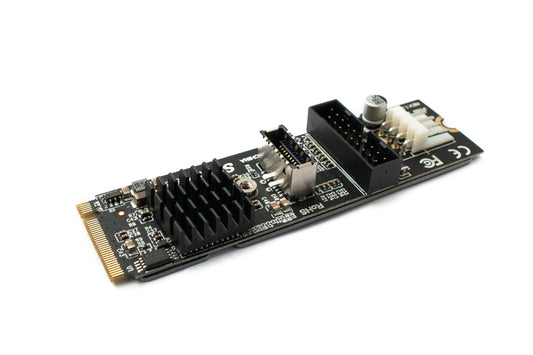SYSTEM-S NVME snúra 20 cm M-lykill NGFF karlkyns í USB 3.1 &amp; 2.0 framhliðartengi af gerðinni E kvenkyns 