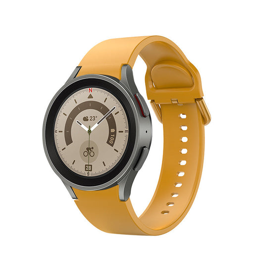 SYSTEM-S 20 mm sílikonól fyrir Samsung Galaxy Watch 5 4 snjallúr í gulu