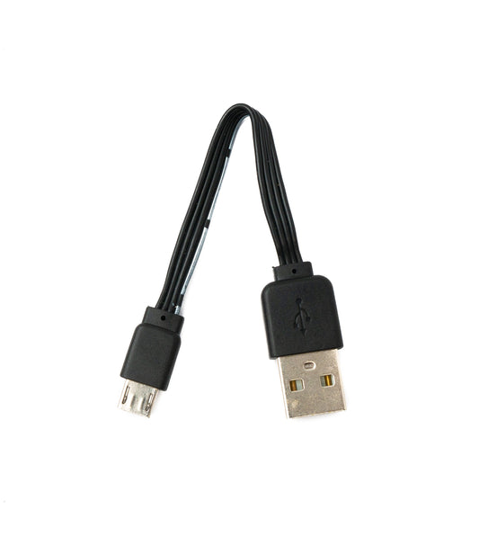 SYSTEM-S USB 2.0 snúra 13 cm Micro B tengi í Type A tengi stutt flatt svart