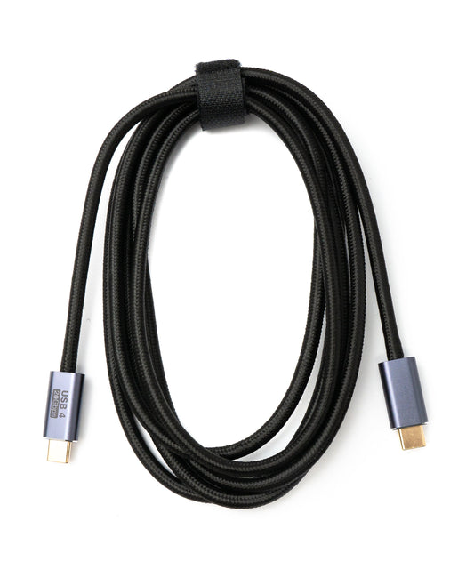 SYSTEM-S USB4 USB snúra 200 cm Tegund C karlkyns í karlkyns 20 Gbit/s USB 4.0 fléttuð svört