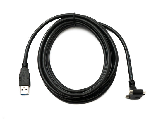 SYSTEM-S USB 3.0 Kabel 3 m Typ A Stecker zu 3.0 Micro Stecker Winkel Schraube