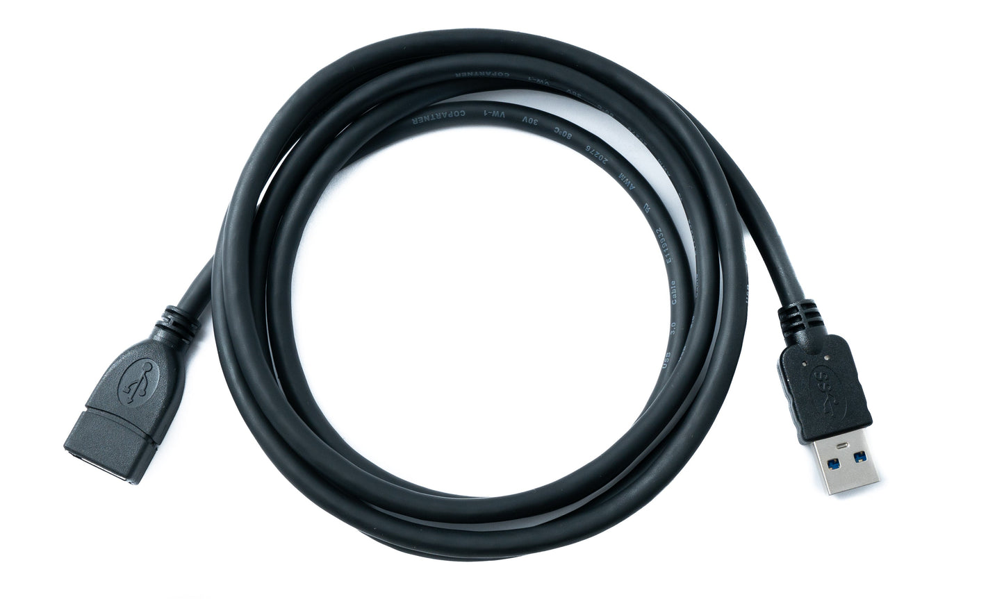 SYSTEM-S USB 3.0 Kabel 150 cm Typ A Stecker zu Buchse 5 Gbit/s in Schwarz
