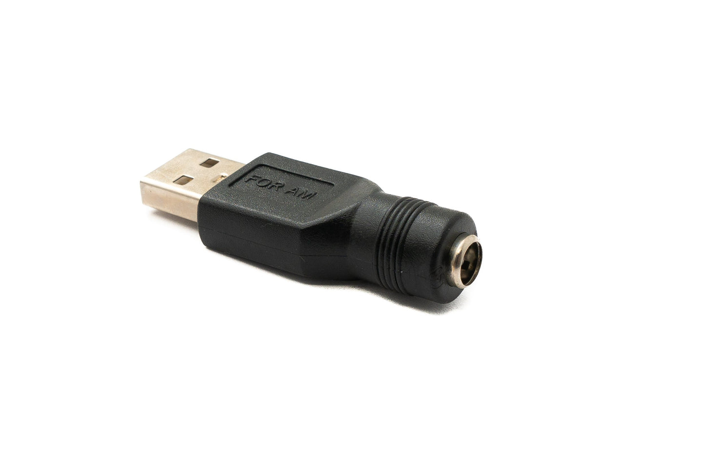 SYSTEM-S DC millistykki 20V 5,5 x 2,5 kvenkyns í USB 2.0 karlkyns snúra í svörtu