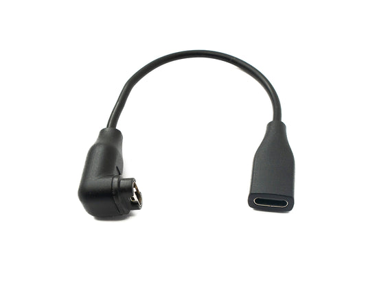SYSTEM-S USB 3.1 snúra 15 cm hleðslusnúra með C tengi, vinklaður fyrir Garmin Fenix 7 6S 6 Venu Sq