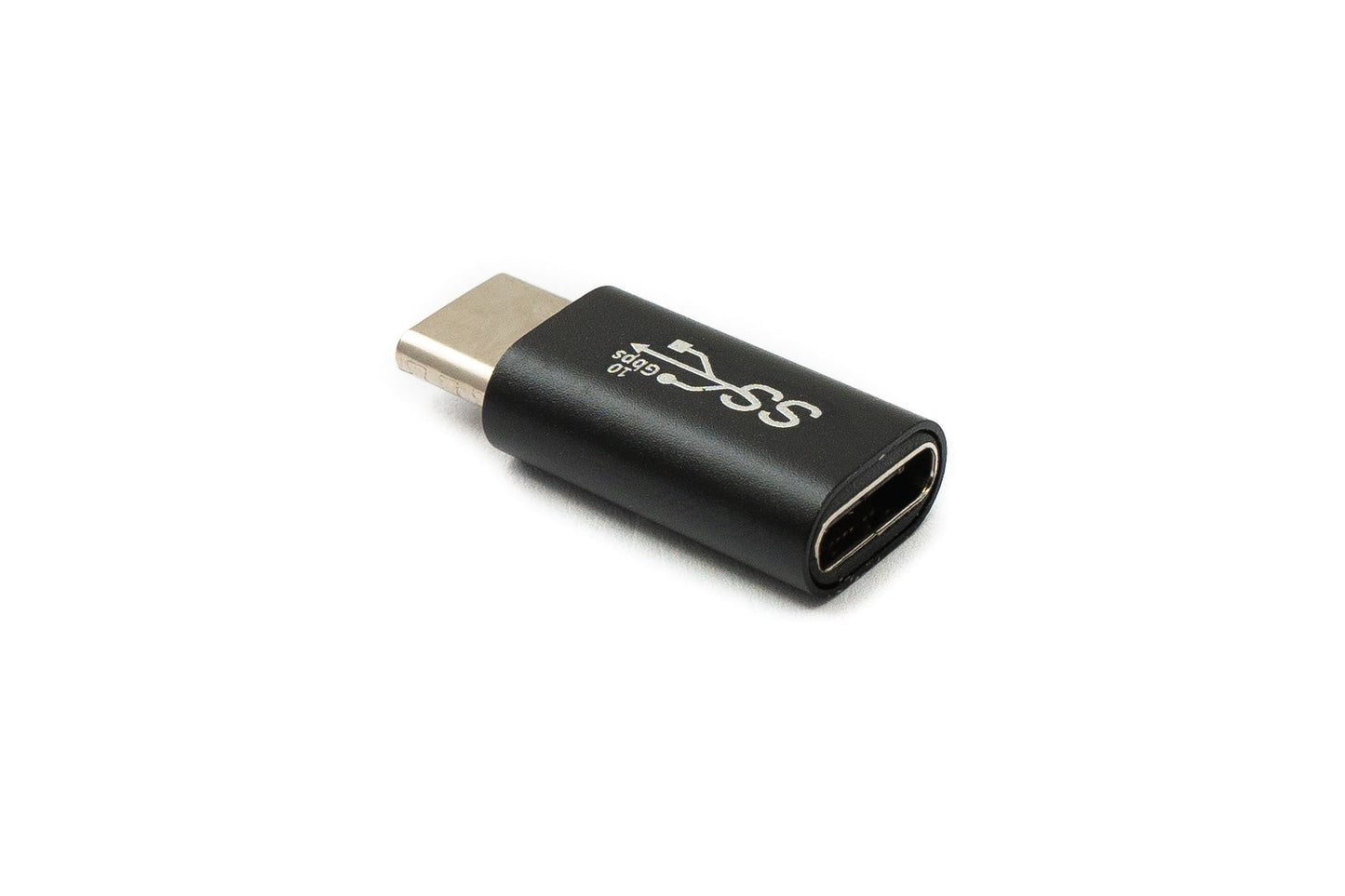 SYSTEM-S USB 3.1 Gen 2 Adapter Typ C Stecker zu Buchse Kabel in Schwarz