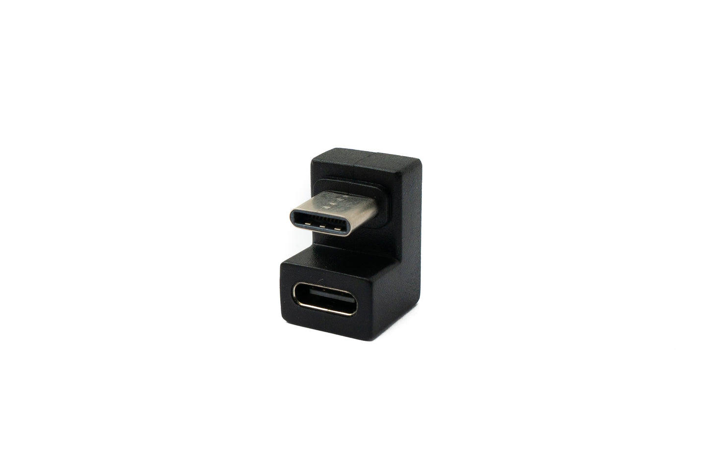 SYSTEM-S USB 3.1 Adapter Typ C Stecker zu Buchse U Turn 180° Winkel Kabel in Schwarz