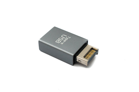 SYSTEM-S USB 3.1 millistykki af gerðinni E karlkyns í 3.0 af gerðinni A kvenkyns millistykki í gráu