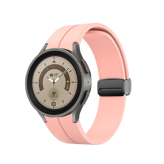 SYSTEM-S Armband 20 mm aus Silikon für Samsung Galaxy Watch 5 4 Smartwatch in Pink