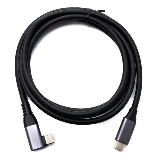 SYSTEM-S USB 3.2 Gen 1 Kabel 150 cm Typ C Stecker zu Stecker Winkel in Schwarz