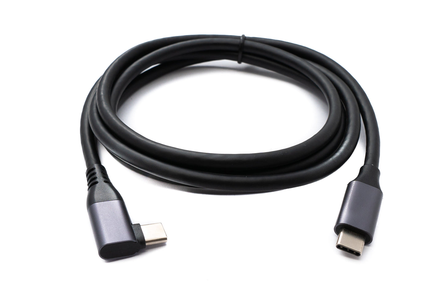SYSTEM-S USB 3.2 Gen 1 Kabel 150 cm Typ C Stecker zu Stecker Winkel in Schwarz