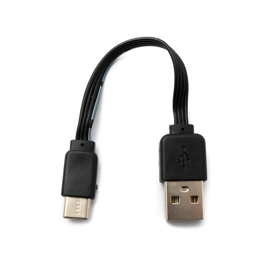 SYSTEM-S USB 3.1 Kabel 13 cm Typ C Stecker zu 2.0 Typ A Stecker flach Schwarz