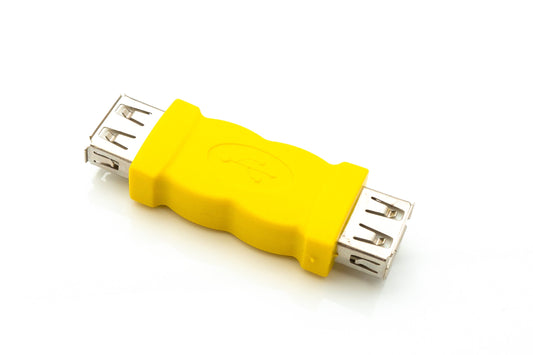 SYSTEM-S USB 2.0 Adapter Typ A Buchse zu Buchse Kabel in Gelb