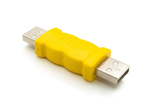 SYSTEM-S USB 2.0 Adapter Typ A Stecker zu Stecker Kabel in Gelb