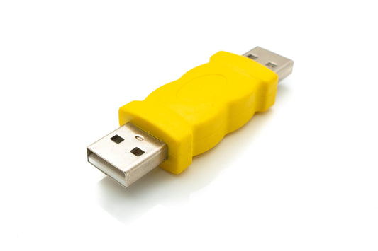 SYSTEM-S USB 2.0 Adapter Typ A Stecker zu Stecker Kabel in Gelb