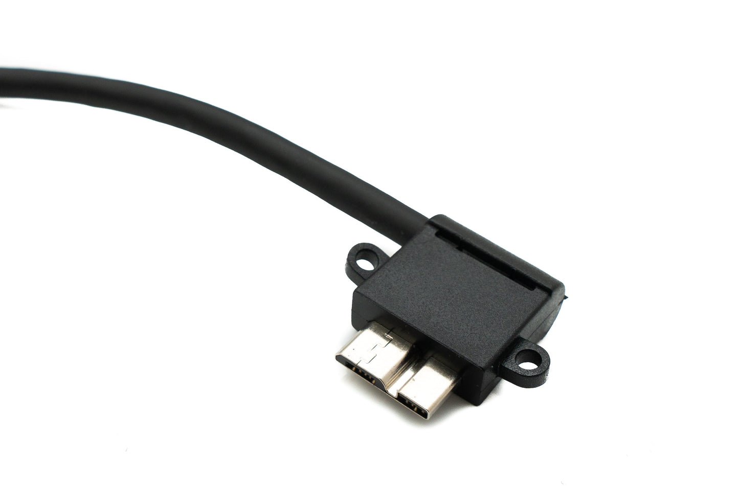 SYSTEM-S USB 3.0 snúra 25 cm Micro B tengi í Type A tengi, hallað í svörtu