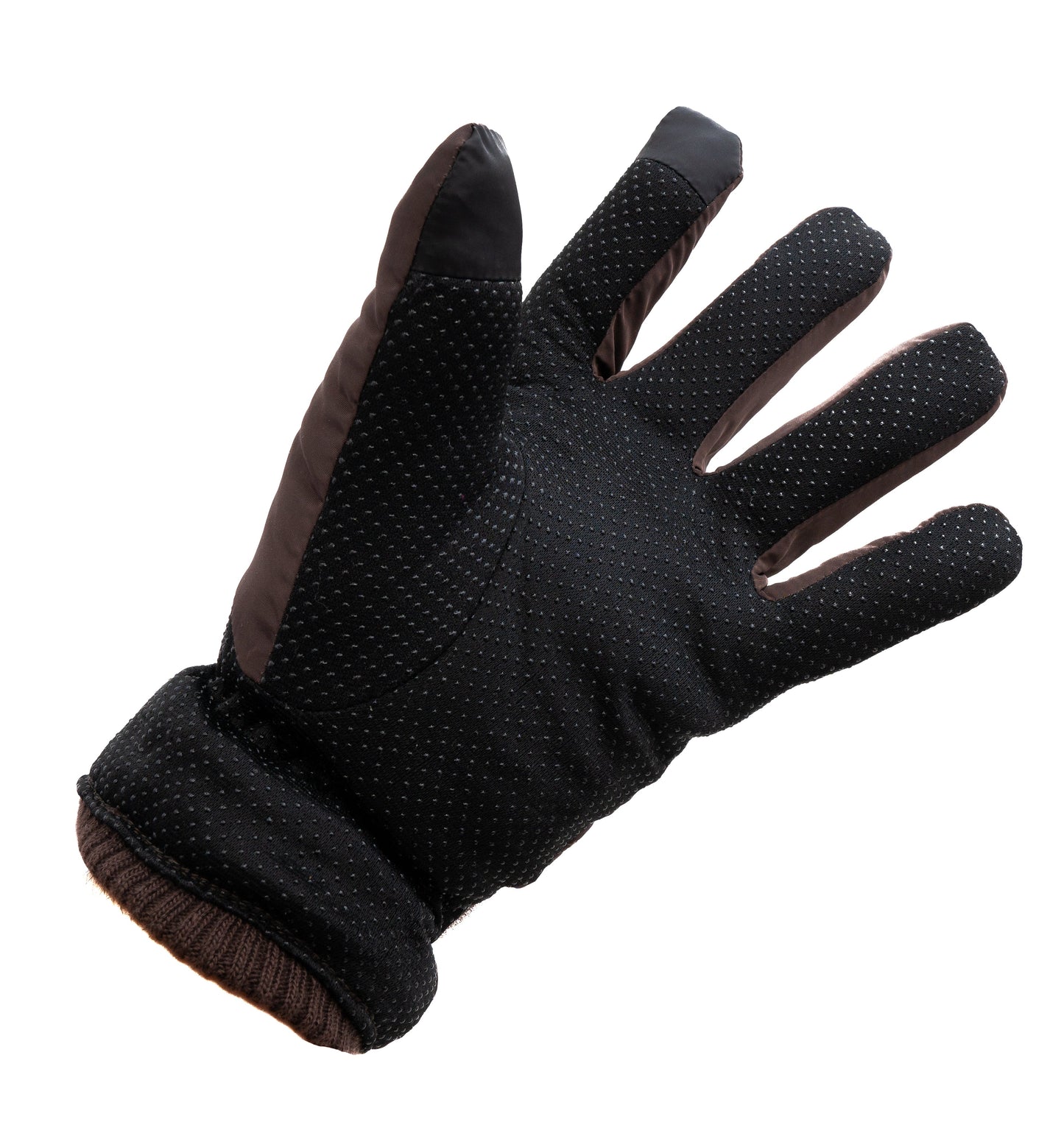 SYSTEM-S Anti-Slip Polyester Gloves for Smartphones Touch Screens in Brown