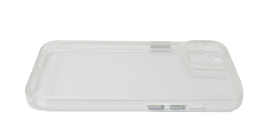 SYSTEM-S Schutzhülle stoßfest aus TPU Silikon in Weiß Transparent Hülle für iPhone 14