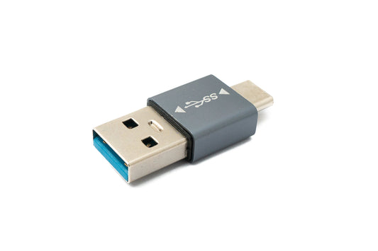 SYSTEM-S USB 3.1 millistykki, gerð C karlkyns í 3.0 A karlkyns millistykki, 5 Gbit/s, grár