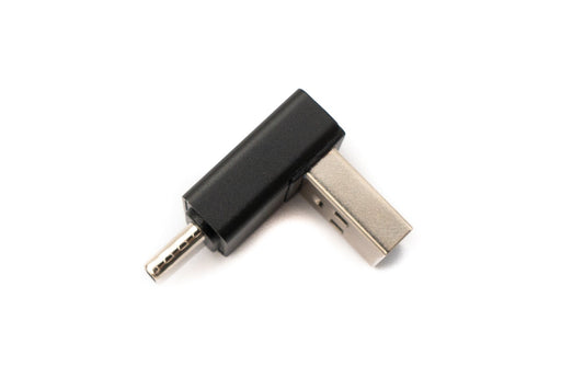 SYSTEM-S USB 3.0 millistykki af gerðinni A karlkyns í 3.1 C karlkyns, vinklaður 5 Gbit/s millistykki í svörtu