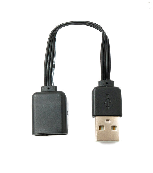 SYSTEM-S USB 2.0 Kabel 13 cm Typ A Stecker zu Buchse kurz flach in Schwarz