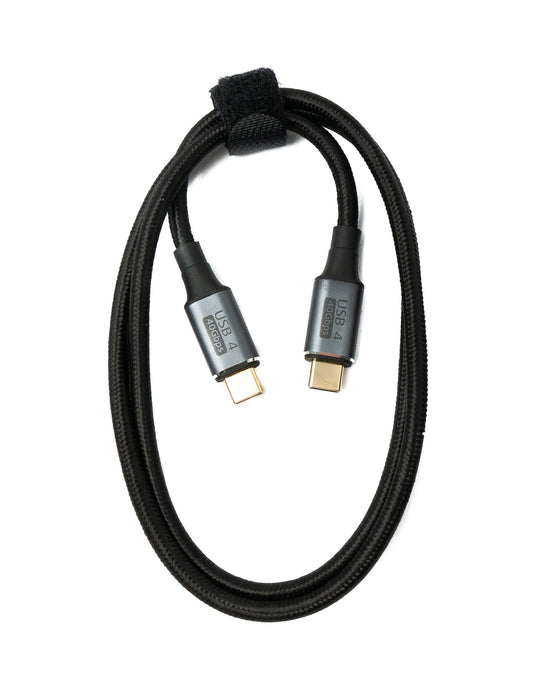 SYSTEM-S USB4 USB snúra 80 cm Tegund C karlkyns í karlkyns 40 Gbit/s USB 4.0 fléttuð svört