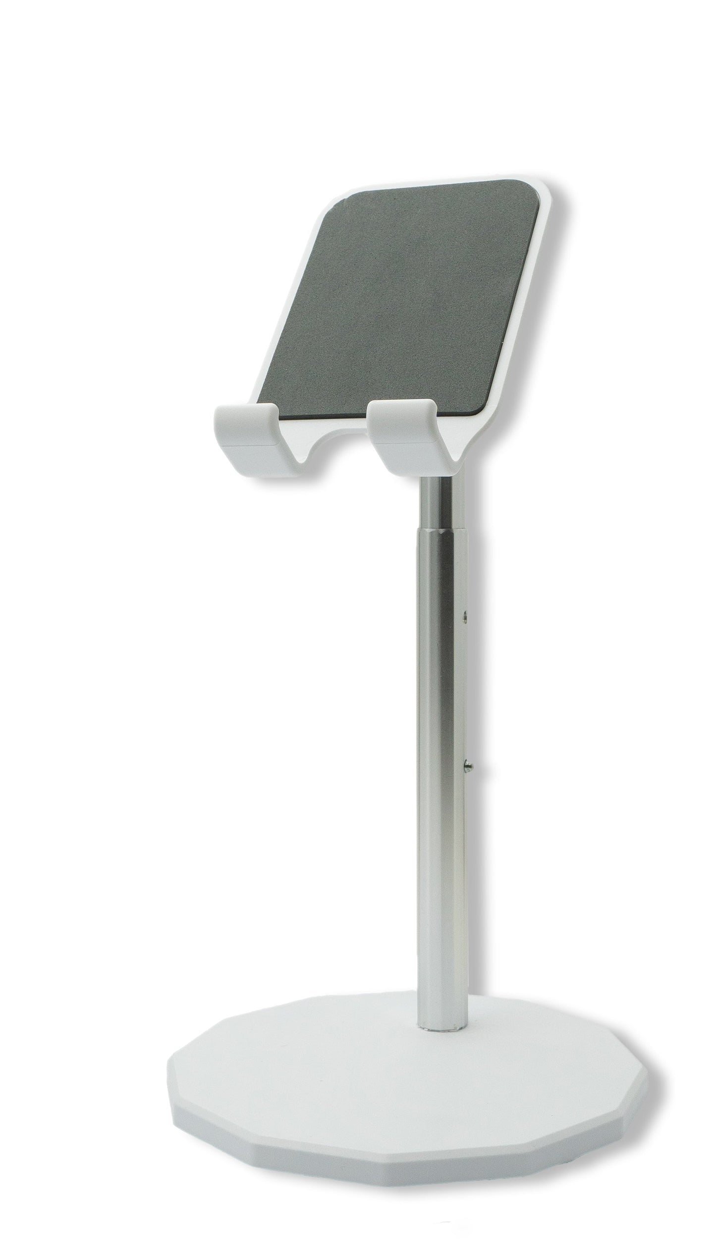 SYSTEM-S table mount adjustable non-slip stand for tablet smartphone in white