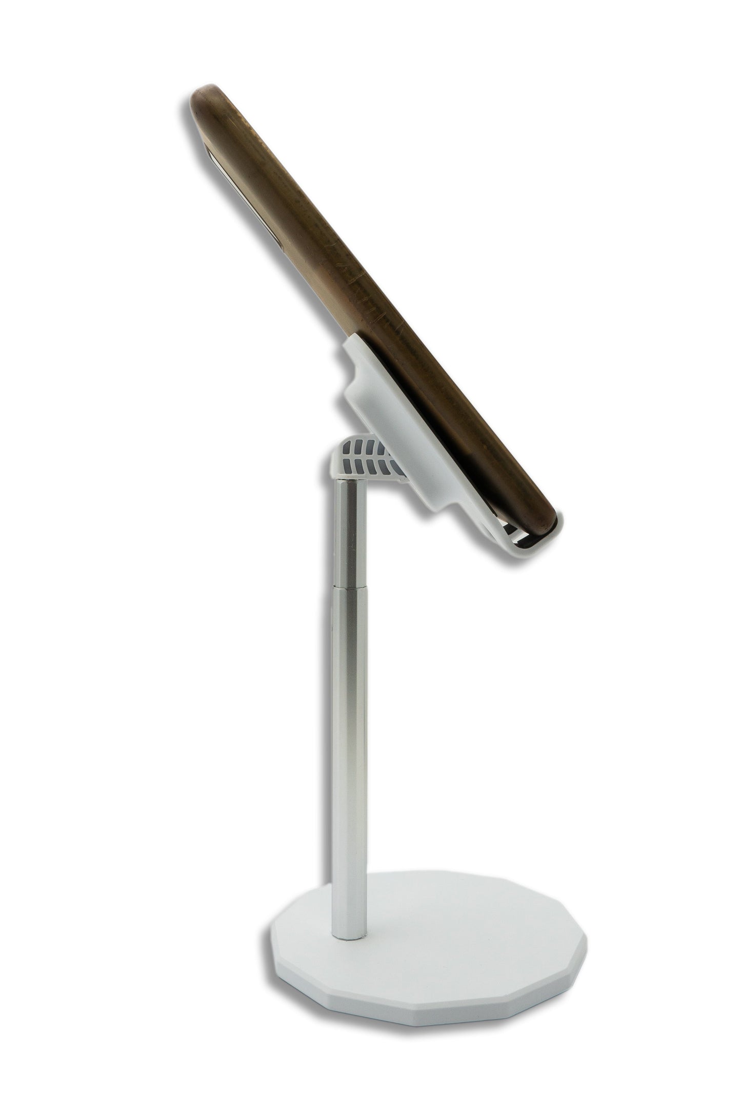 SYSTEM-S table mount adjustable non-slip stand for tablet smartphone in white