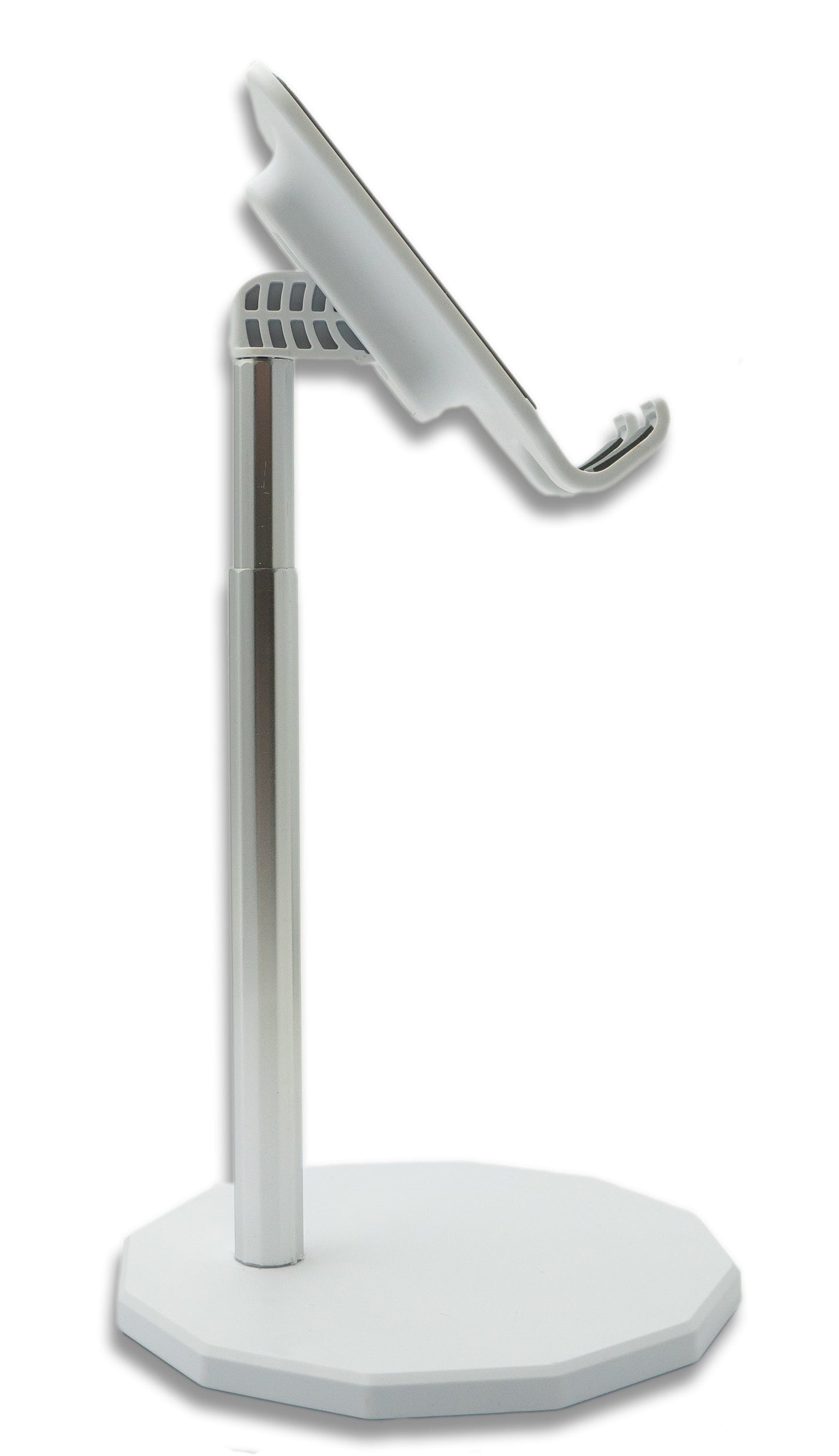 SYSTEM-S table mount adjustable non-slip stand for tablet smartphone in white