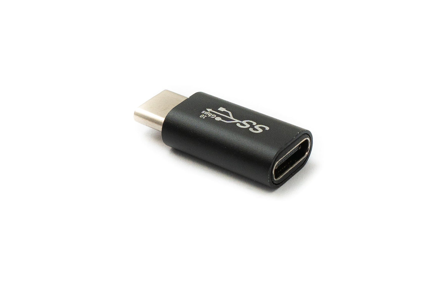 SYSTEM-S USB 3.1 millistykki af gerðinni C karlkyns í kvenkyns snúra í svörtu
