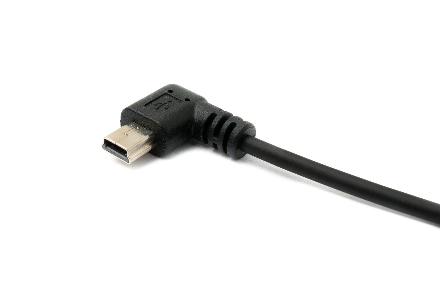 SYSTEM-S USB 2.0 snúra 120 cm Tegund A karlkyns í Mini B karlkyns spíralhornssnúra í svörtu