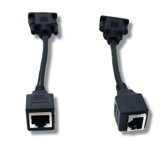 SYSTEM-S Ethernet VGA yfir IP breytir 2x 15 cm VGA í LAN RJ45 tengi 20 m drægni