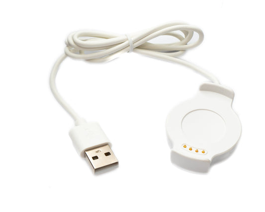 SYSTEM-S USB 2.0 snúra 100 cm hleðslustöð fyrir Huawei Watch 2 snjallúr 5V í hvítu