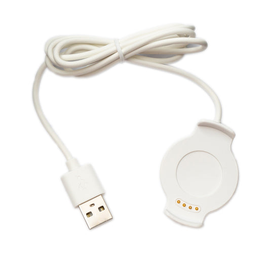 SYSTEM-S USB 2.0 snúra 100 cm hleðslustöð fyrir Huawei Watch 2 snjallúr 5V í hvítu