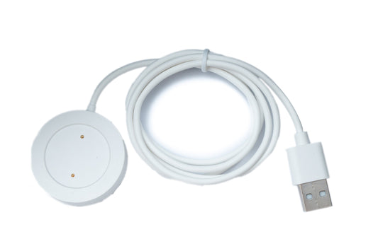 SYSTEM-S USB 2.0 snúra 100 cm hleðslustöð fyrir Xiaomi Haylou RS3 LS04 snjallúr í hvítu 