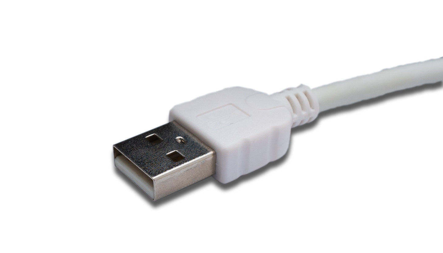 USB 2.0 snúra 3 m Micro B tengi í Type A tengi, hvít