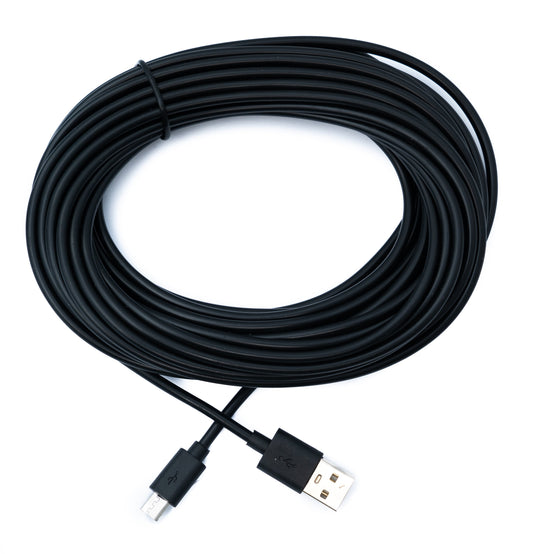 SYSTEM-S USB 2.0 Kabel 10 m Micro B Stecker zu Typ A Stecker in Schwarz