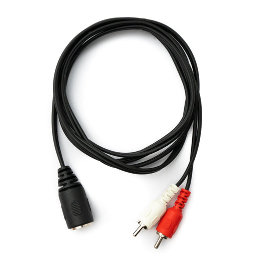 SYSTEM-S Cinch 2 RCA Kabel 150 cm Buchse zu DIN 5 polig Stecker Stereo in Schwarz