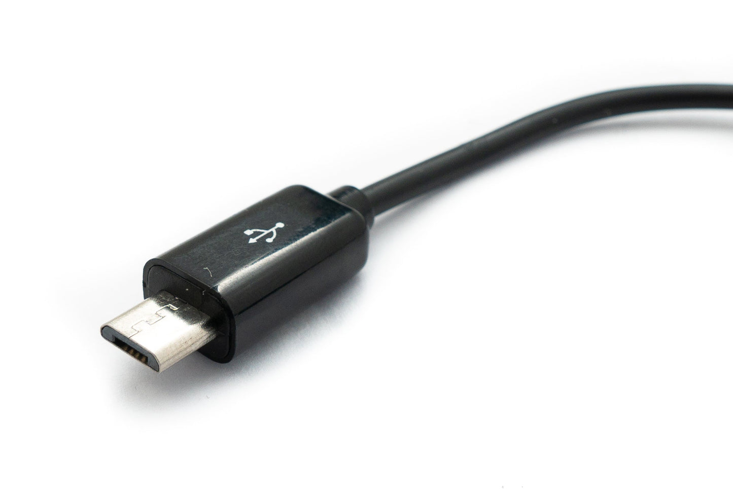 SYSTEM-S USB 2.0 Kabel 15 cm Micro B Stecker zu Typ A Buchse Adapter in Schwarz