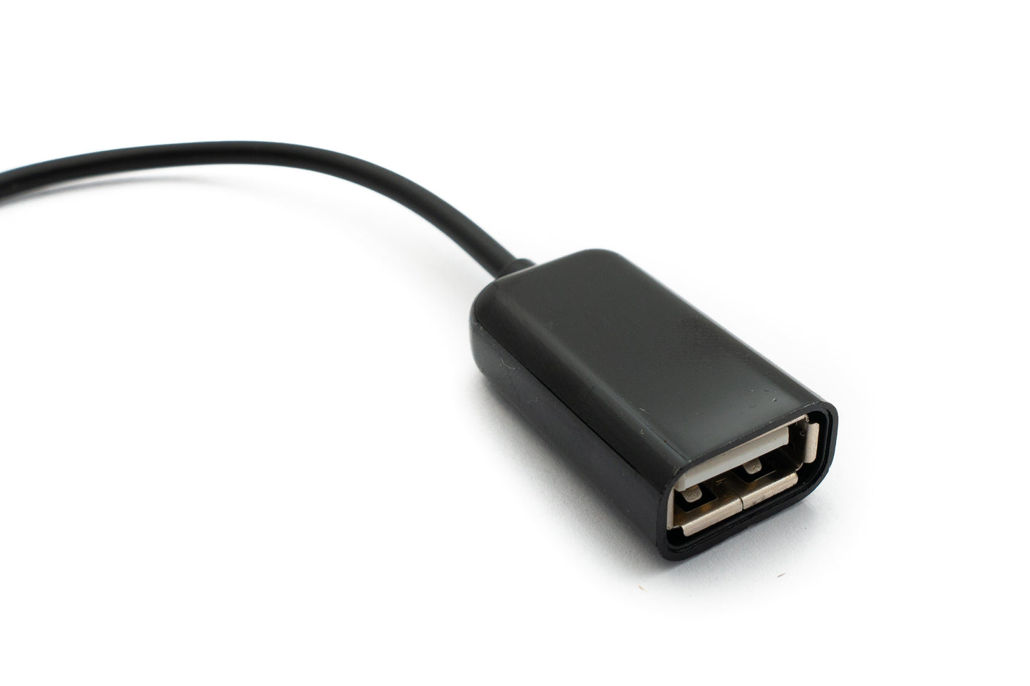 SYSTEM-S USB 2.0 Kabel 15 cm Micro B Stecker zu Typ A Buchse Adapter in Schwarz