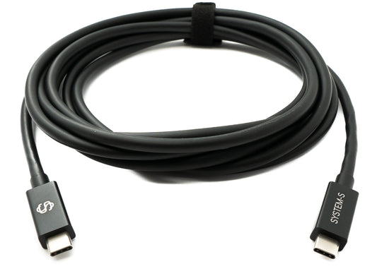 SYSTEM-S USB Thunderbolt 4 3 m snúra af gerð C karlkyns í karlkyns 40 Gbit/s 240 W snúru millistykki