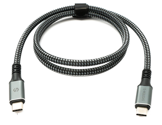 SYSTEM-S USB4 USB 80 cm snúra Tegund C karlkyns í karlkyns fléttuð 40 Gbit/s 240 W USB 4.0 snúra